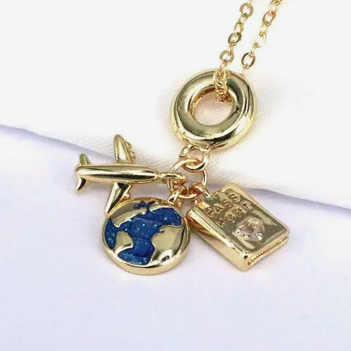 Travel Talisman Stainless Steel Necklace: Passport