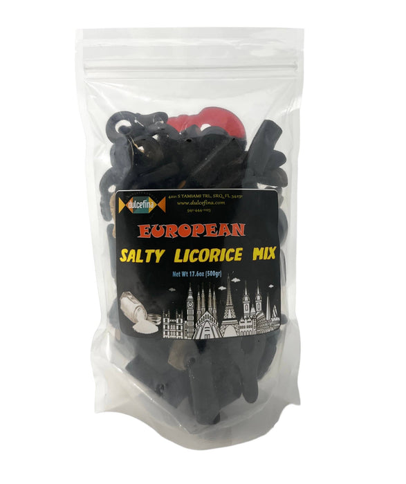 European Salty Licorice Mix 17.6oz  (1.1Lbs) Bag