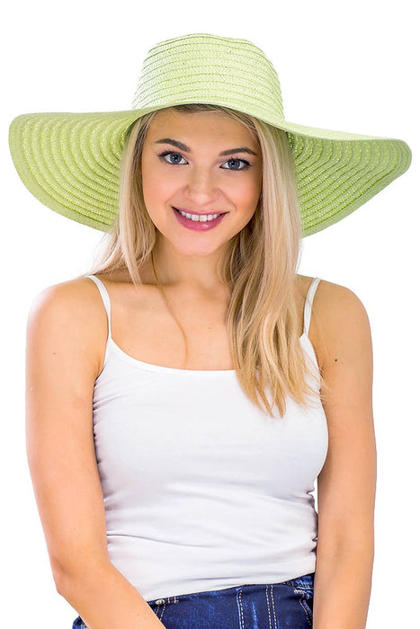 Thin Light-Weight Floppy Straw Beach Sun Hat