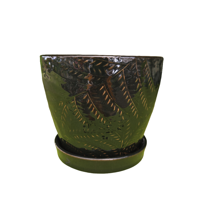 Pot w/Saucer Black Small Assorted