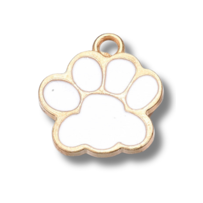 Paw Print Colored Gold Charm