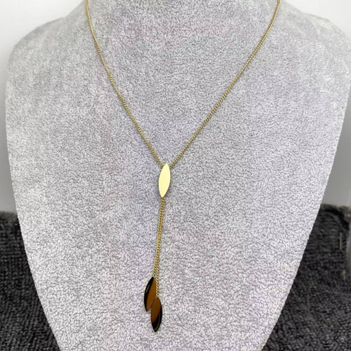 Oval Charm 18K Gold Plated S.Steel Y-neck Necklace - FGS