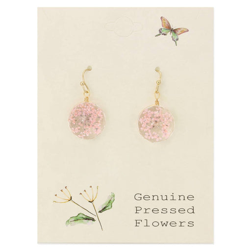 Pink Baby's Breath Dried Flower Earrings