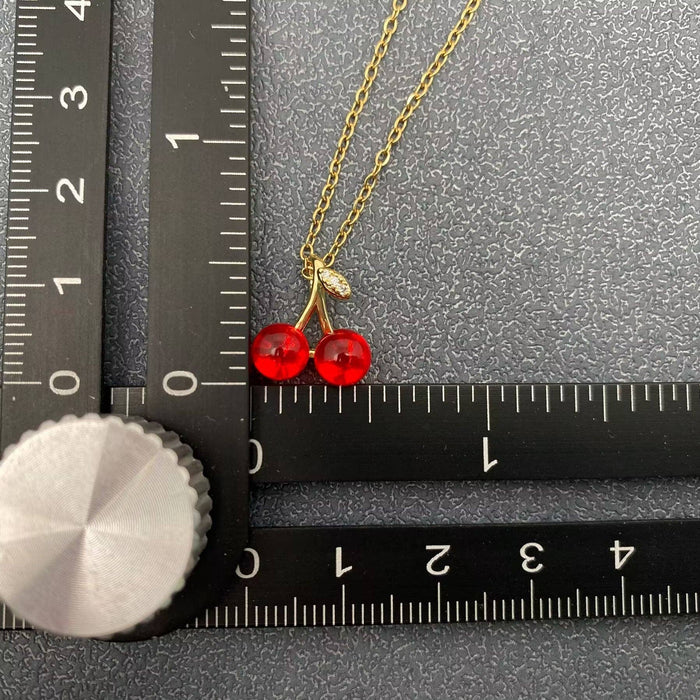 Cherry Charm Gold-plated Necklace
