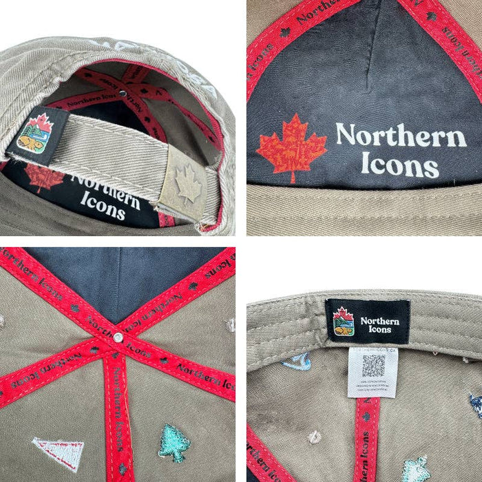 Canada Icons All-Over Embroidery Cotton Cap