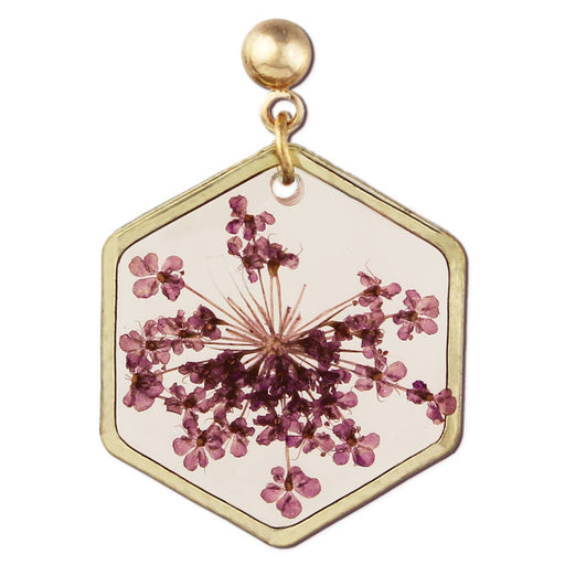 Cottage Floral Purple Dried Flower Earrings