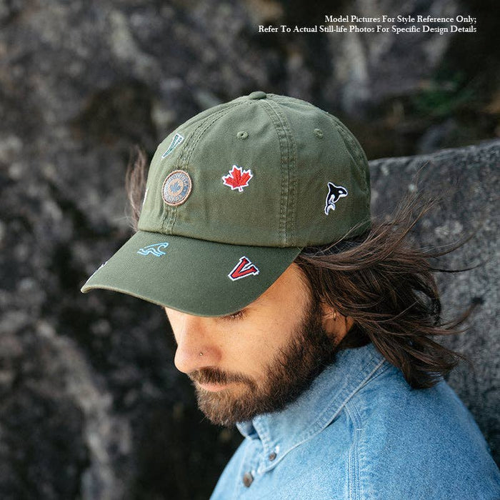 Canada Icons All-Over Embroidery Cotton Cap