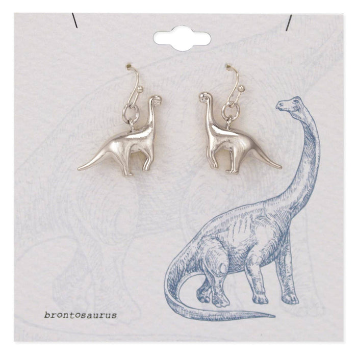 Prehistoric Times Silver Brontosaurus Earrings