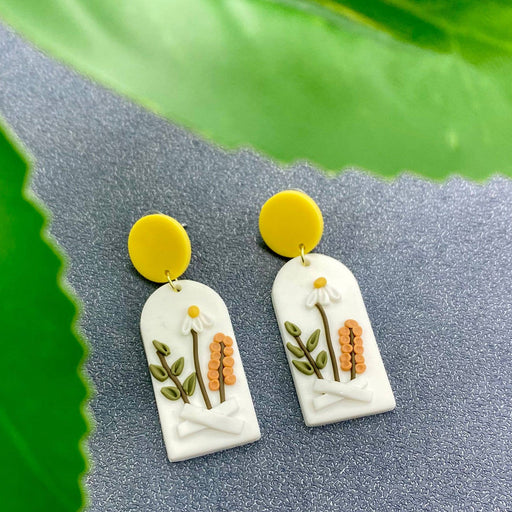 Polymer Clay Flower Dangle Earrings