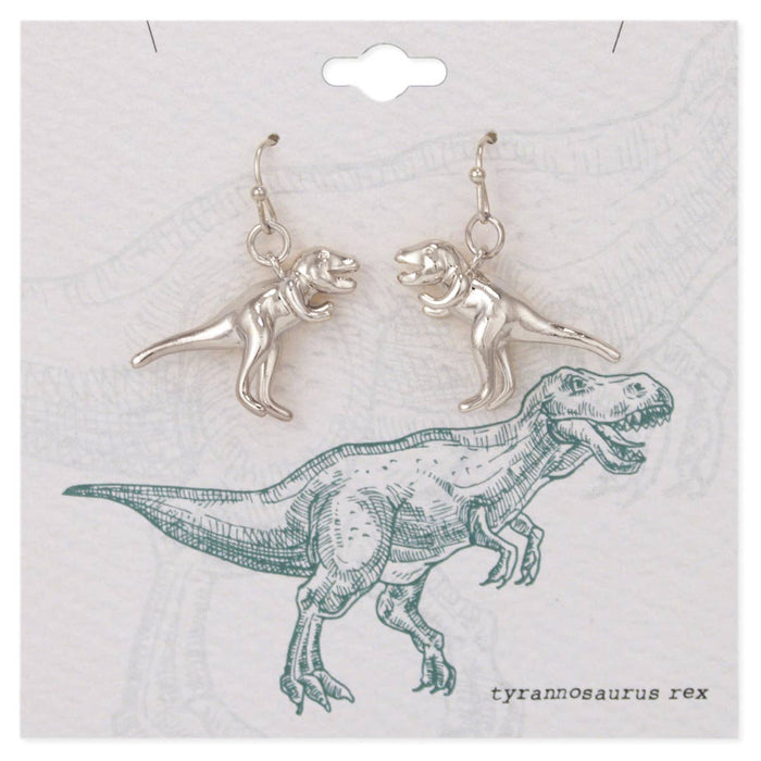 Prehistoric Times Silver Tyrannosaurus Rex Earrings