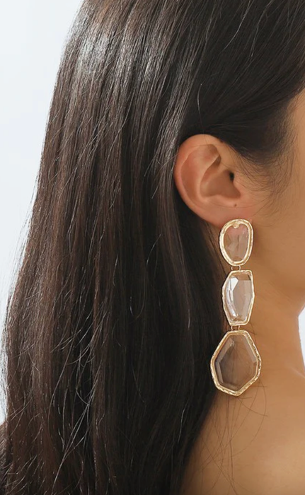 The Glam Drop Earring Chanel Wrapped Sparkle Faux Crystals