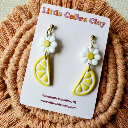 Daisy Citrus Dangles | Polymer Clay Earrings