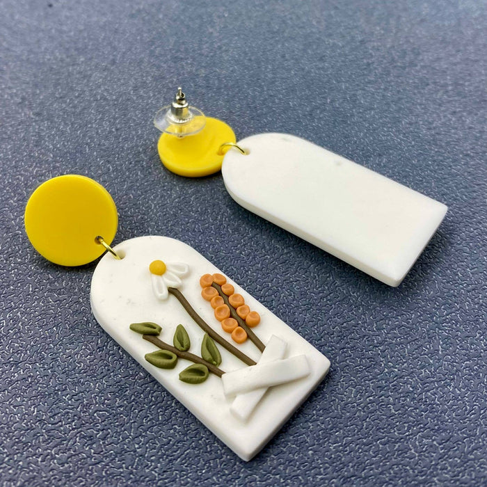 Polymer Clay Flower Dangle Earrings