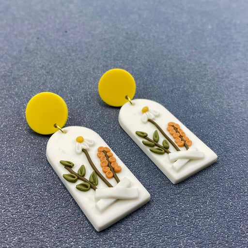 Polymer Clay Flower Dangle Earrings