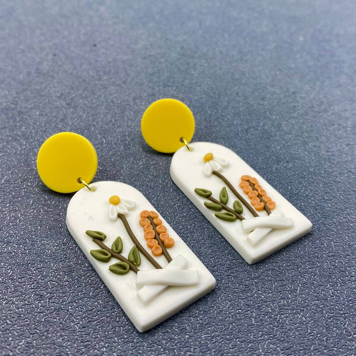 Polymer Clay Flower Dangle Earrings