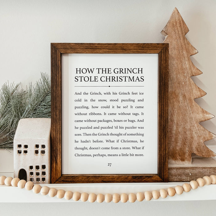 How The Grinch Stole Christmas Framed Wood Sign
