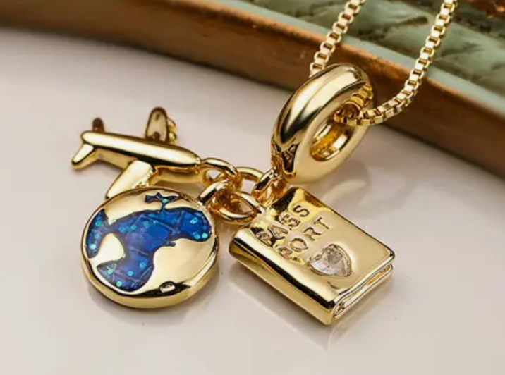 Travel Talisman Stainless Steel Necklace: Passport