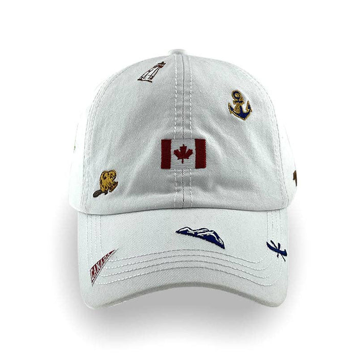 Canada Icons All-Over Embroidery Cotton Cap