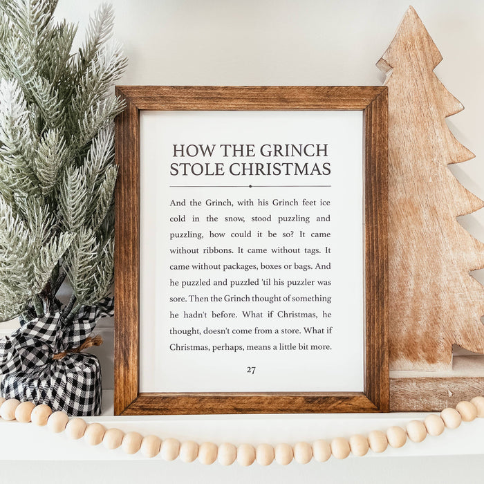 How The Grinch Stole Christmas Framed Wood Sign