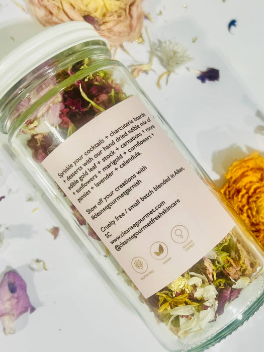 Edible Botanical Garnish + Gold Leaf