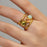 18K Gold Plated Stainless Steel Ring with Inlay Stones