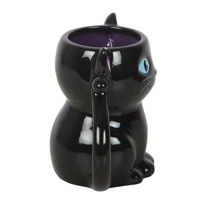 Cute and Creepy Gothic Black Cat Halloween Mug