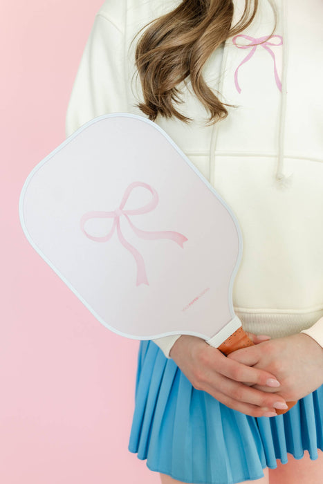 Coquette Pink Bow & Floral Double-Sided Pickleball Paddle