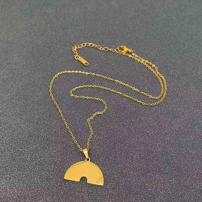 Enamel Rainbow Charm 18K Gold Plated S.Steel Necklace - FGS