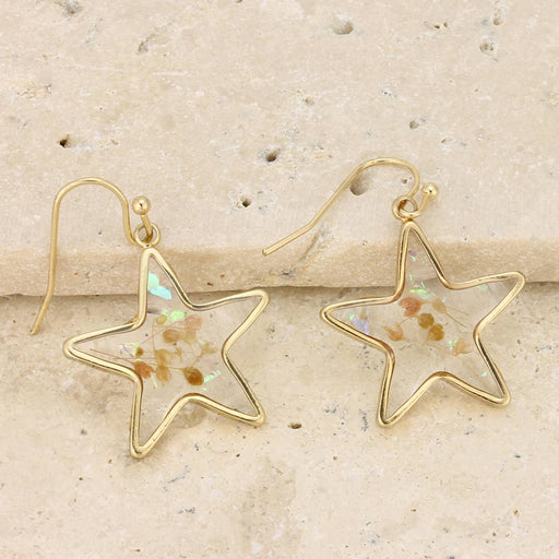 Cottage Floral Dried Flower Star Earring