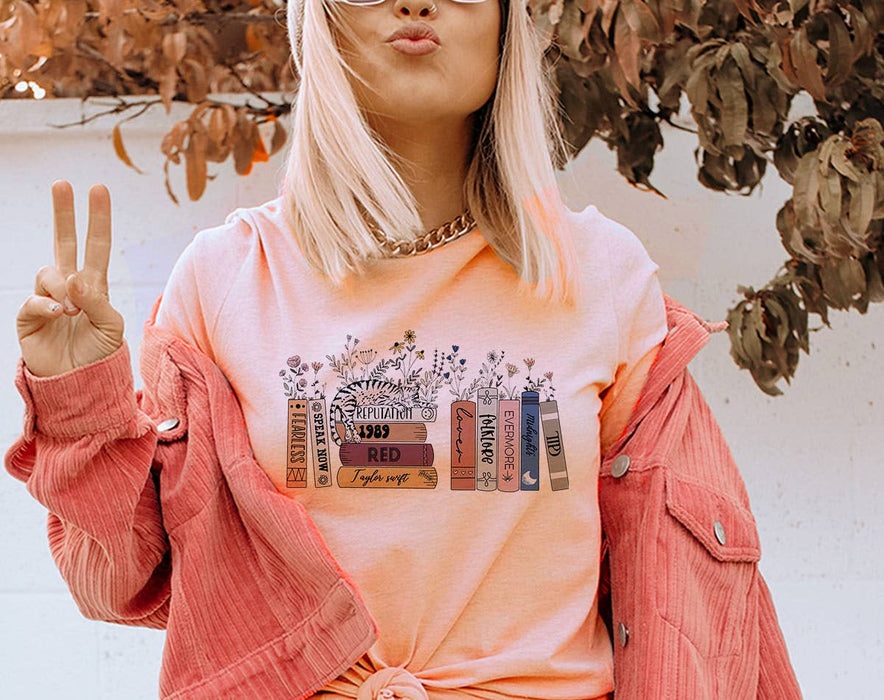 Taylor Inspired Albums As Books - Eras Books T-Shirt