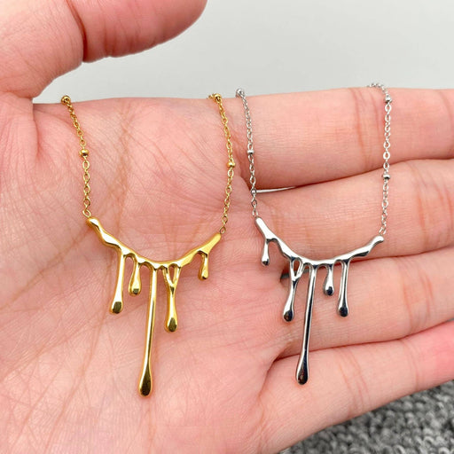 FGS - Lava Flowing Charm18K Gold Plated SS Necklace