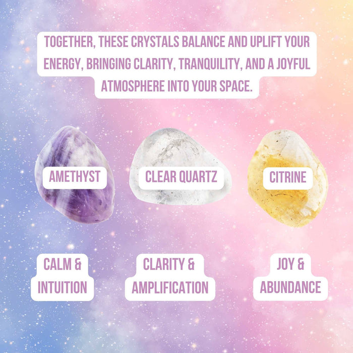 Chakra Gemstone Suncatcher - Amethyst, Citrine, Quartz