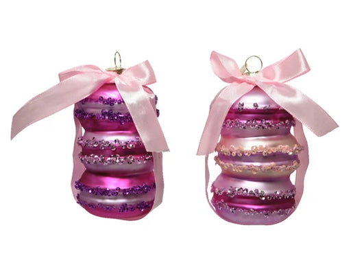 Ornament Macaroon Stack w Ribbon