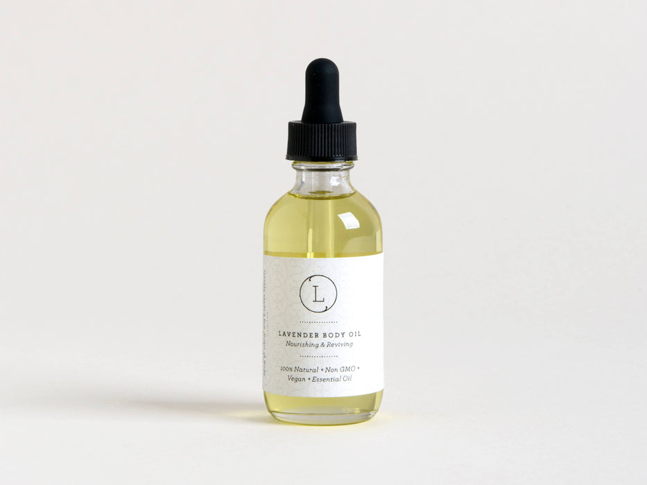 BODY OIL WITH ESSENTIAL OIL-Lavender 100% natural 2oz