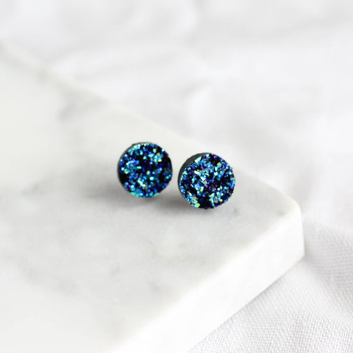 Faux-Druzy Earrings | Blue