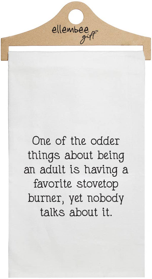 Favourite Stove Top Burner Funny Printed | White Kitchen Tea Towels