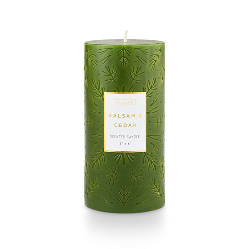 Balsam & Cedar Etched Pillar Candle