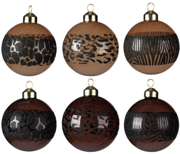Ornaments - Brown w/Animal Print