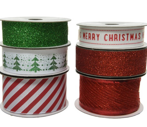 Ribbon - Assorted Red/White/Green
