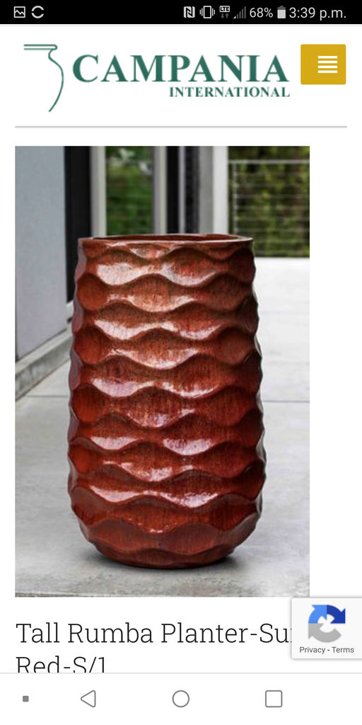 Rumba Tall Planter - Sunset Red
