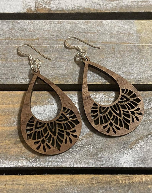 Walnut wood earrings