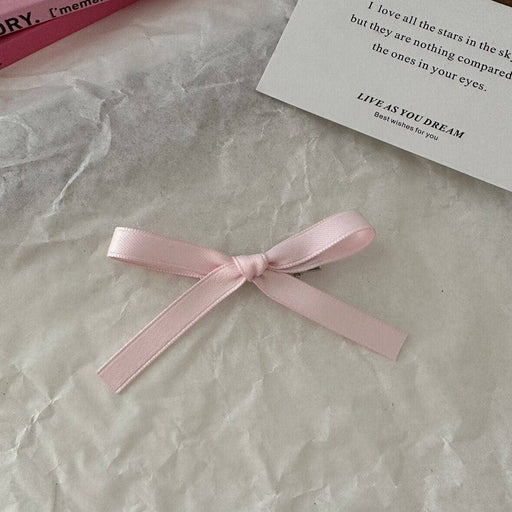 Miss Sparkling - Ribbon bow hair clip: One size / Light pink