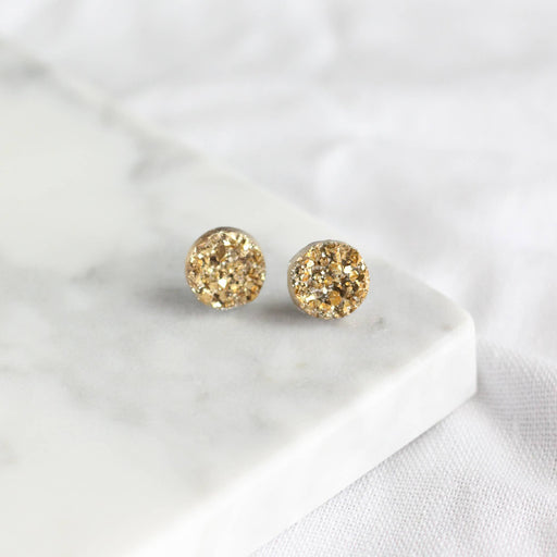 Faux-Druzy Earrings | Gold