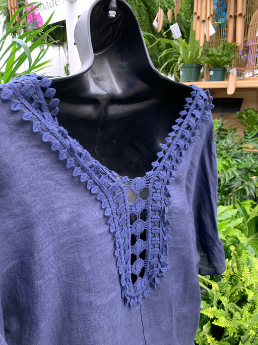 Top - Woven S/S Navy