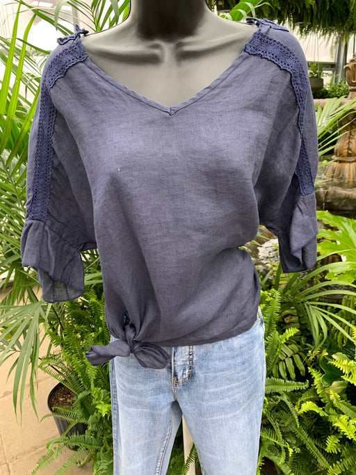 Top - Woven S/S Navy