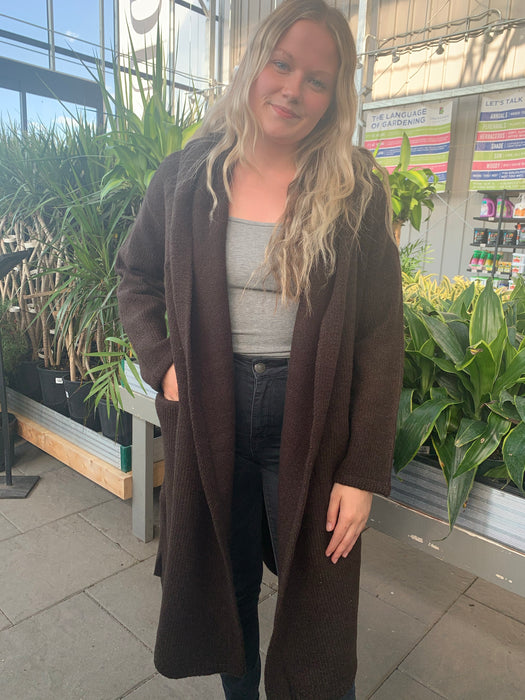 Cardigan - RD Style - Long Hooded - Chocolate