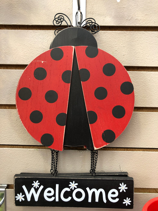 Sign Welcome Ladybug