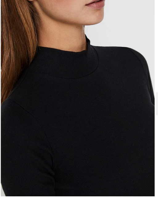 WAVA RIBBED HIGH NECK T-SHIRT-Vero Moda