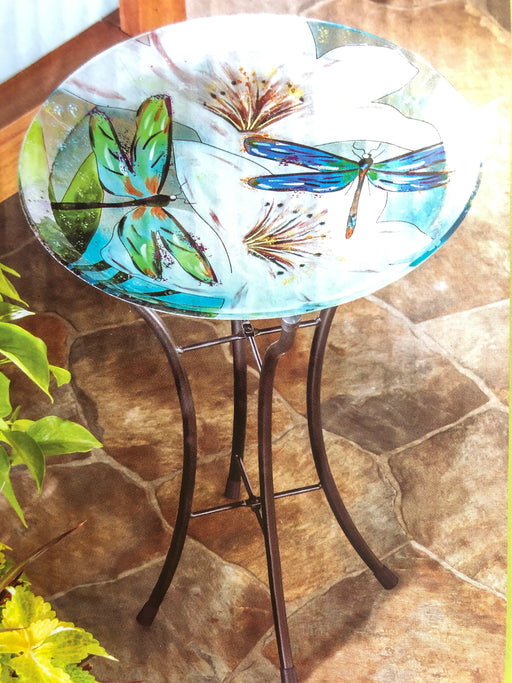 Bird Bath 16” dragonfly with Stand