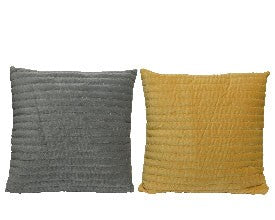 Grey and Yellow Polyester Cushions